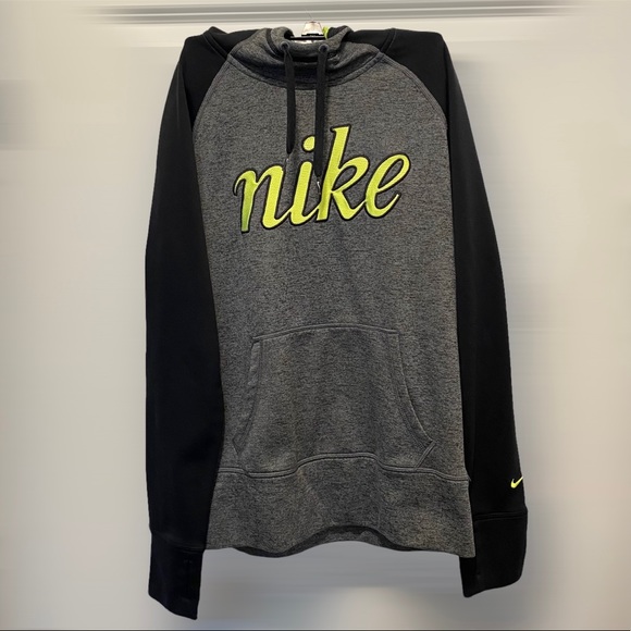 Nike Sweaters - NIKE Women’s Therma-Fit Neon Green/Gray Athletic Hoodie Sweatshirt  [Size S]